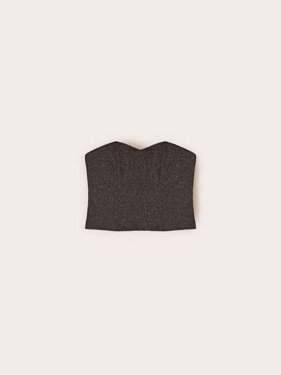 Top bustier in yarn-dyed polyviscose