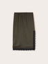 Satin pencil skirt with lace image number 4
