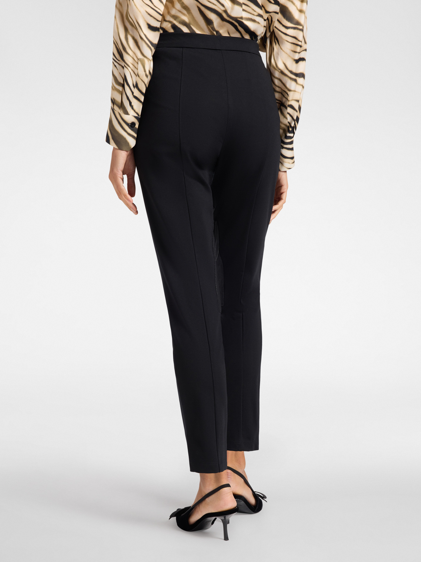 Milanese stitch trousers with contrasting insert image number 1