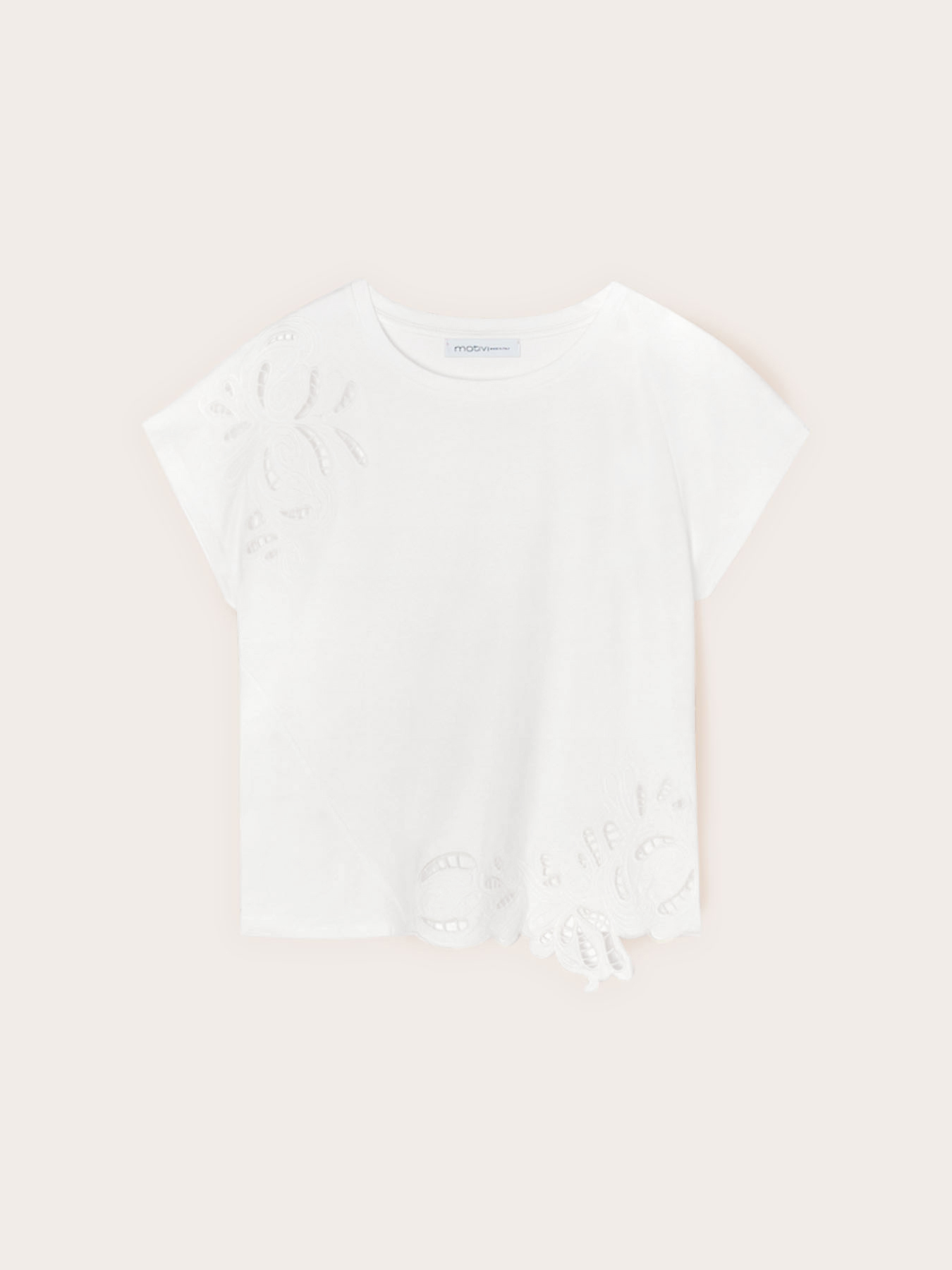 Jersey t-shirt with sangallo embroidery image number 4