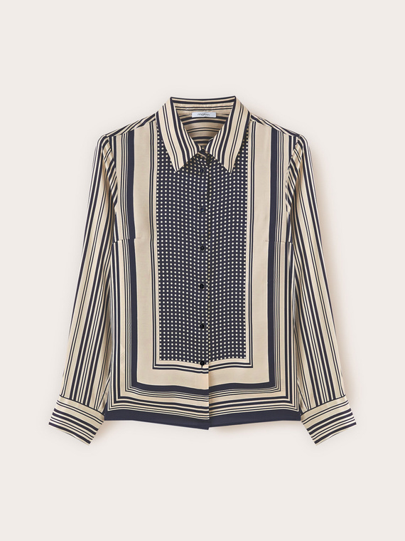 Foulard print satin shirt