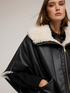 Oversized shearling coat with zip and pockets image number 3