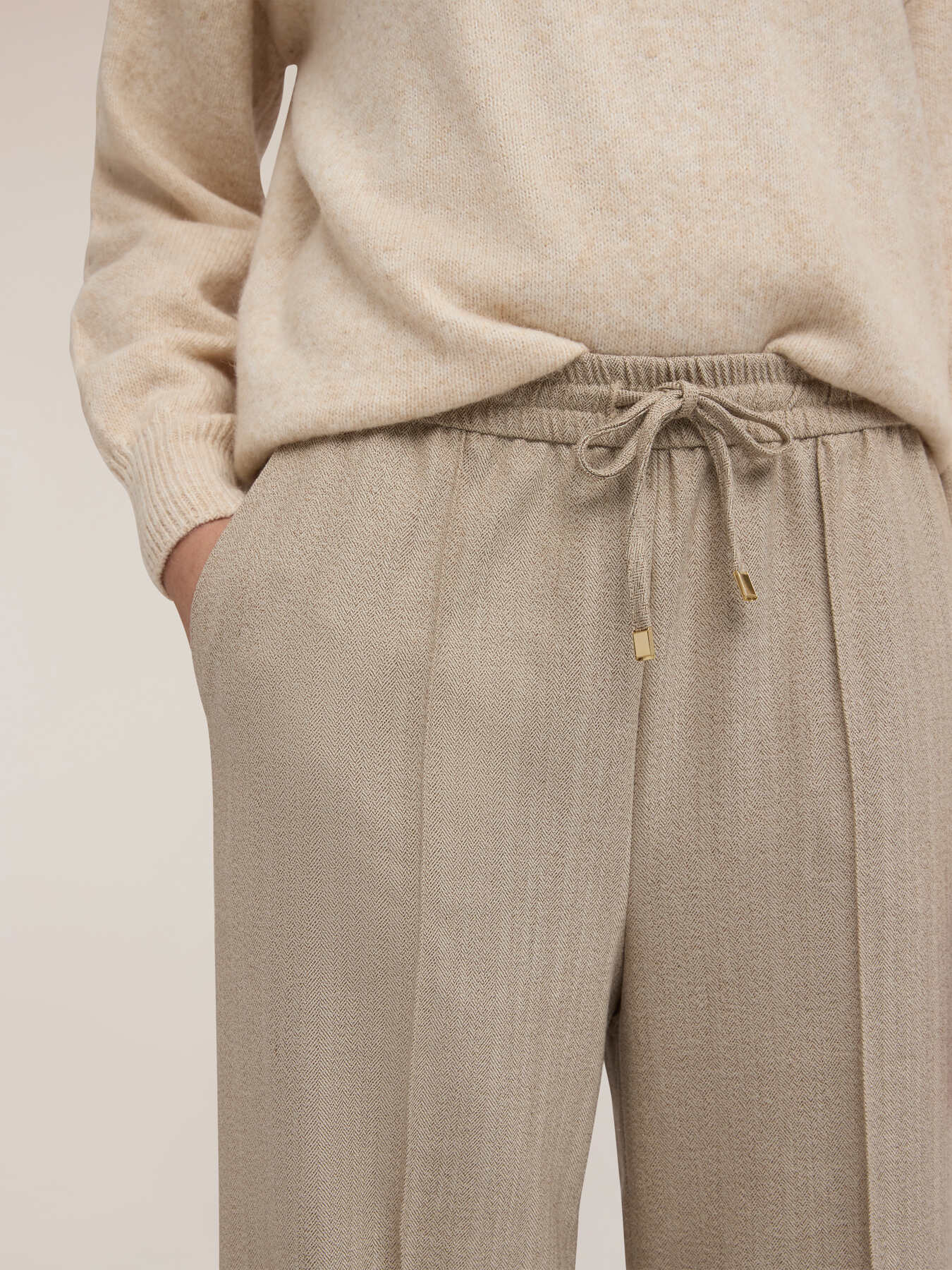 Pantaloni palazzo in flanella image number 3