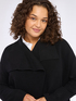 Strickjacke mit Details aus beschichtetem Stoff image number 3