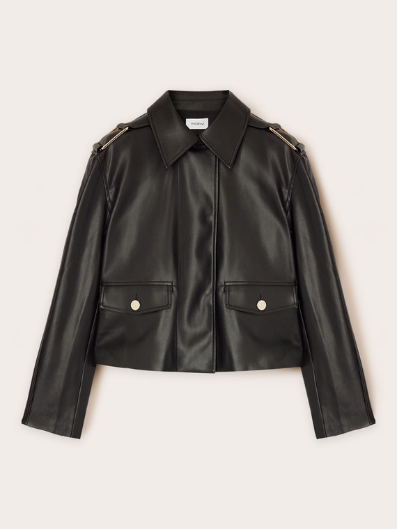Jacket with buckles on the shoulders