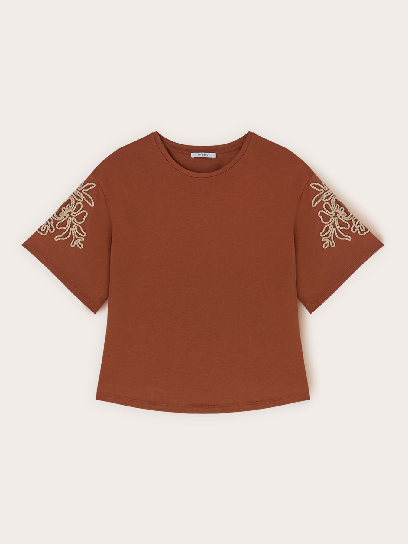 T-shirt en jersey avec broderies florales image number 4