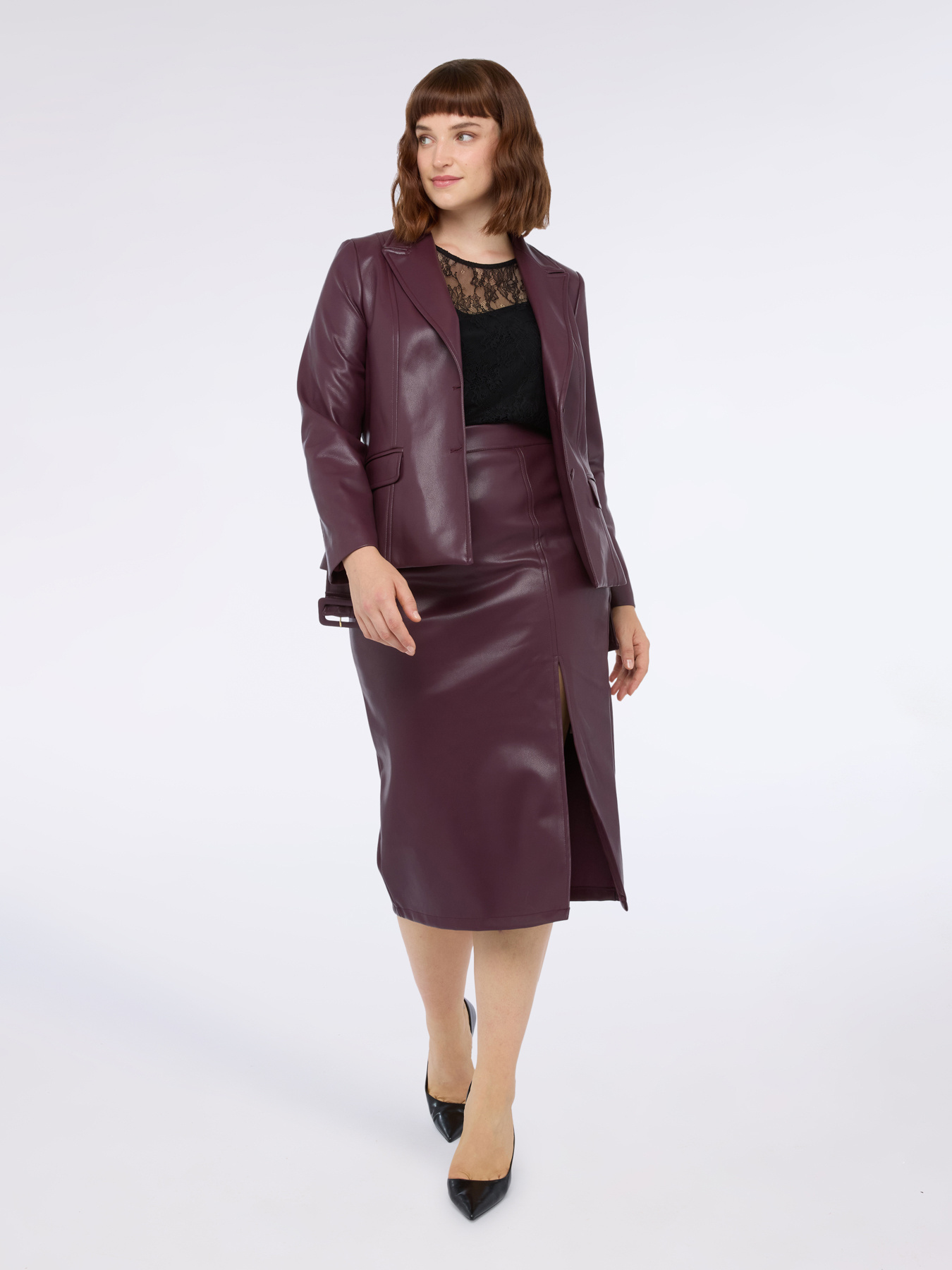 T-shirt in pizzo con maniche lunghe image number 3