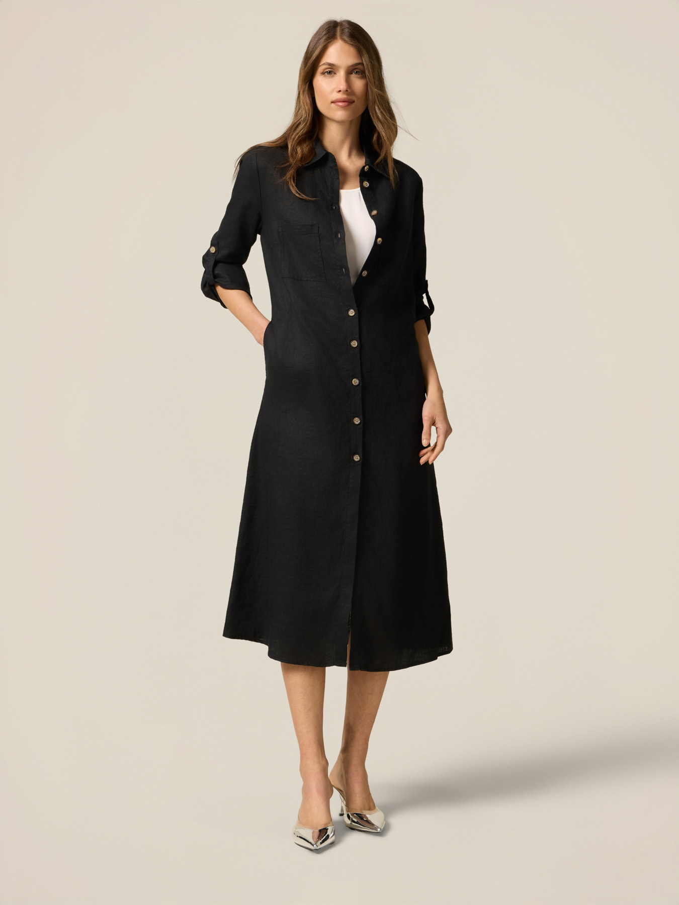 100% linen shirtdress image number 0