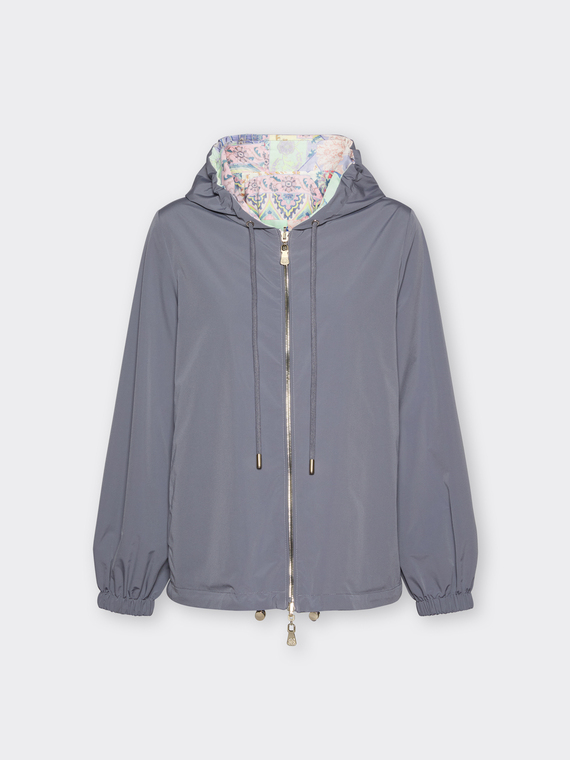 Parka reversibile stampato con cappuccio