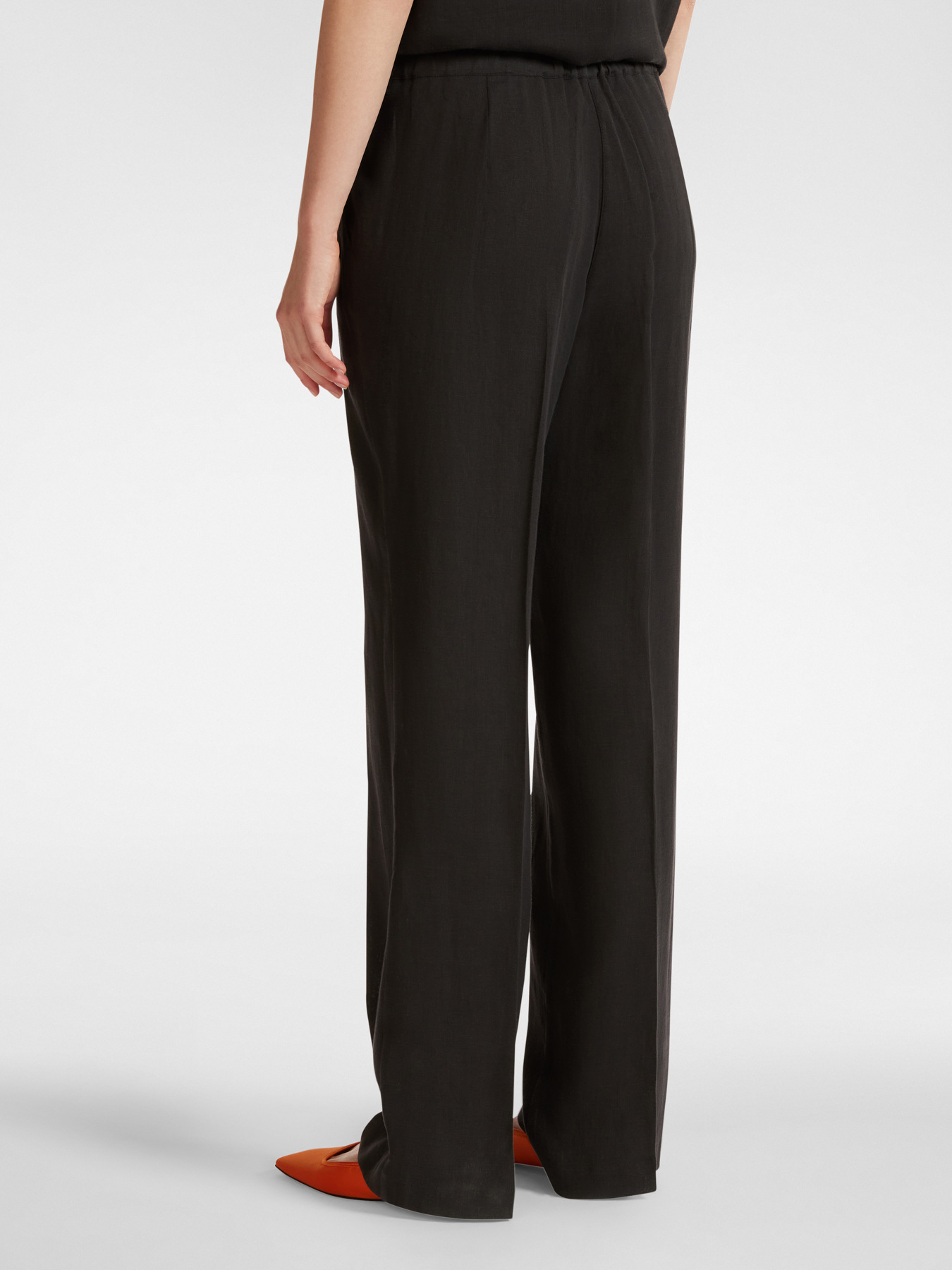 Relaxed fit linen trousers image number 1