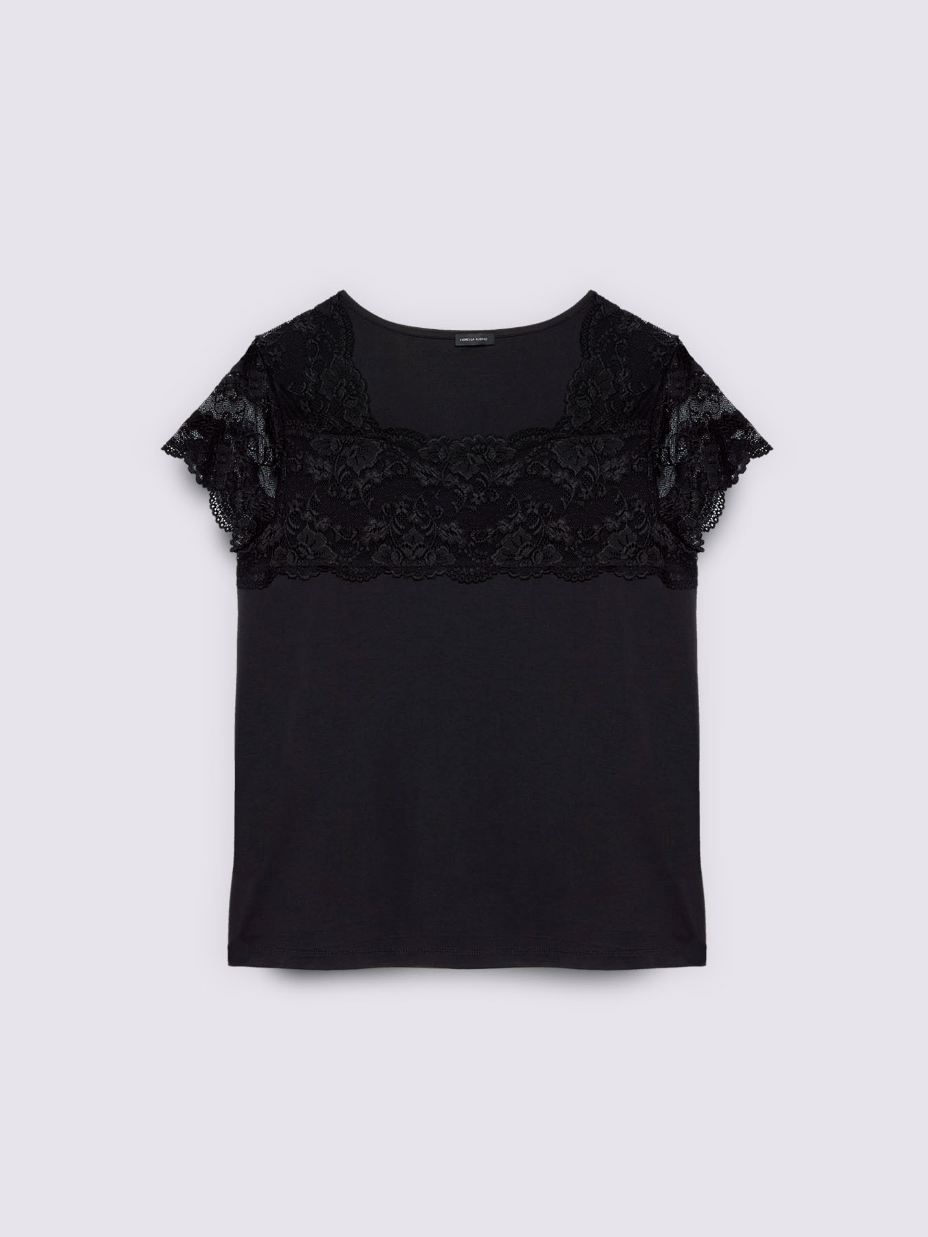 T-Shirt aus Jersey mit Spitzeneinsatz image number 4