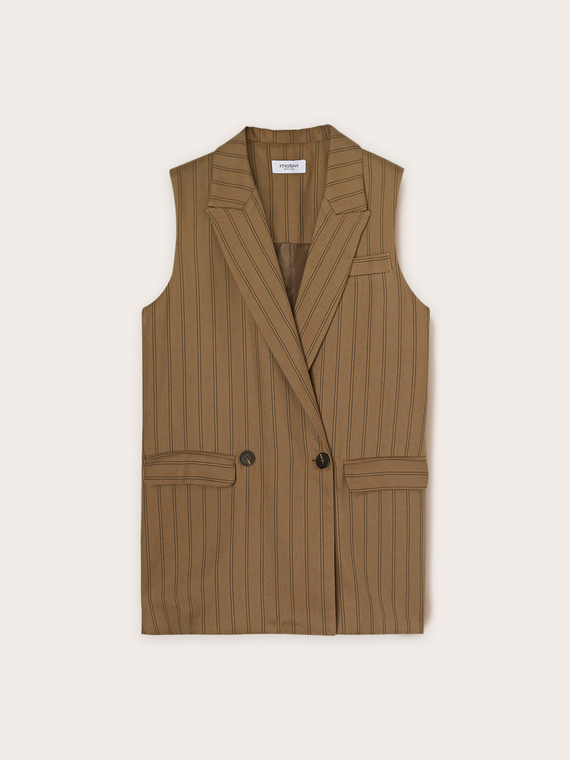 Oversize-Weste mit Nadelstreifen