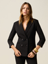 Double-breasted blazer with covered buttons image number 0