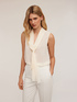 Sleeveless blouse with pleated scarf image number 2