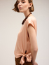 Satin blouse with knot image number 2