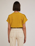 Blusa bimaterica con colletto alla coreana image number 1