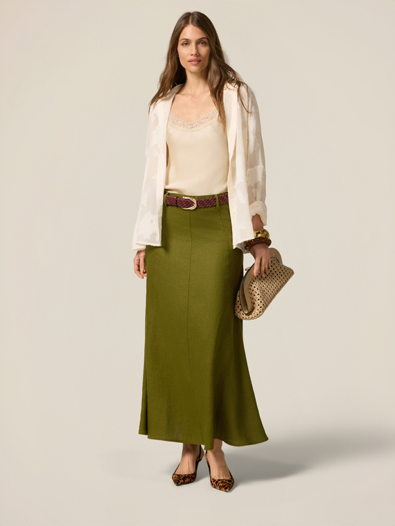 Flared linen skirt