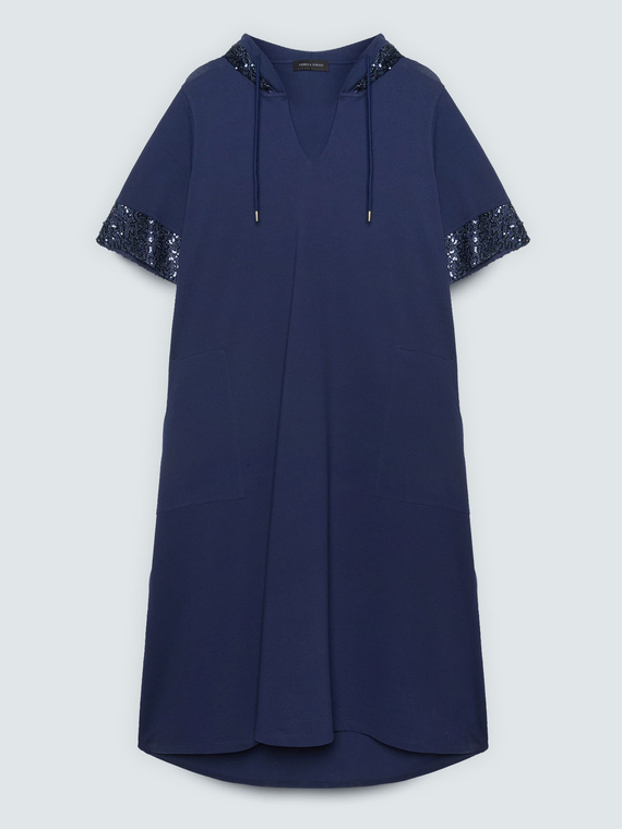 Robe oversize en jersey avec paillettes