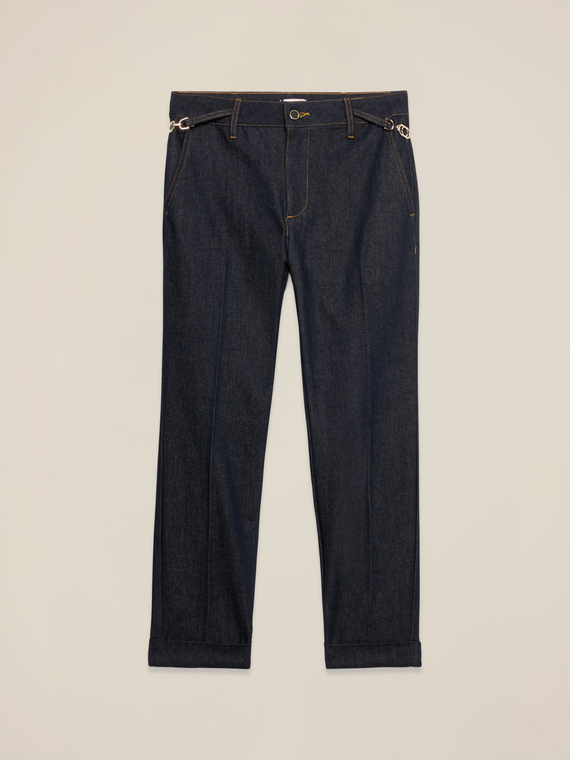 Jeans regular con dettaglio catene