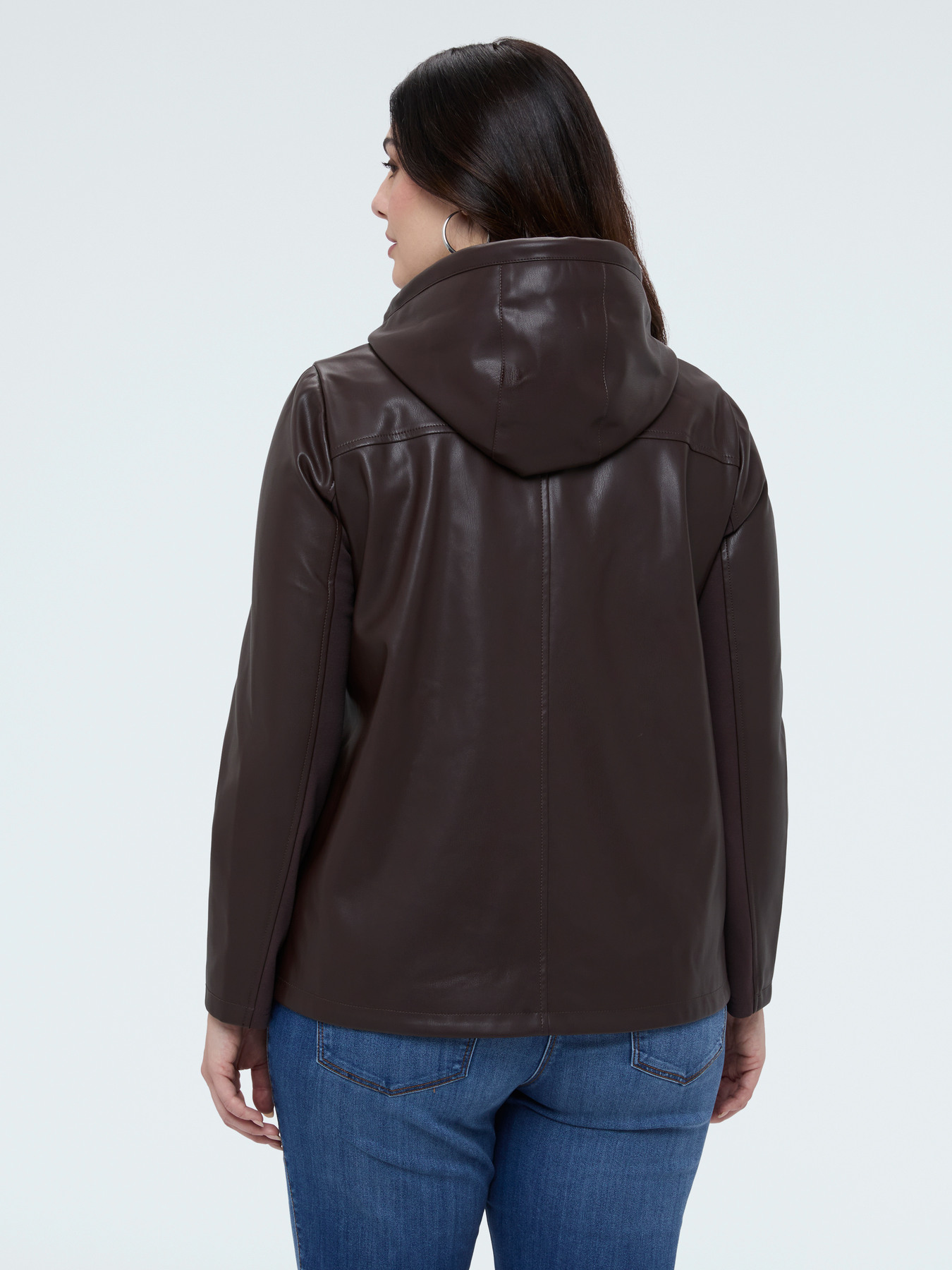 Hooded biker jacket image number 1