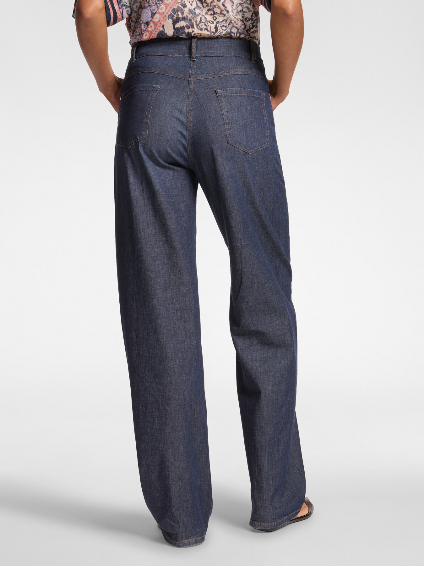 Wide Leg Chambray Jeans image number 1
