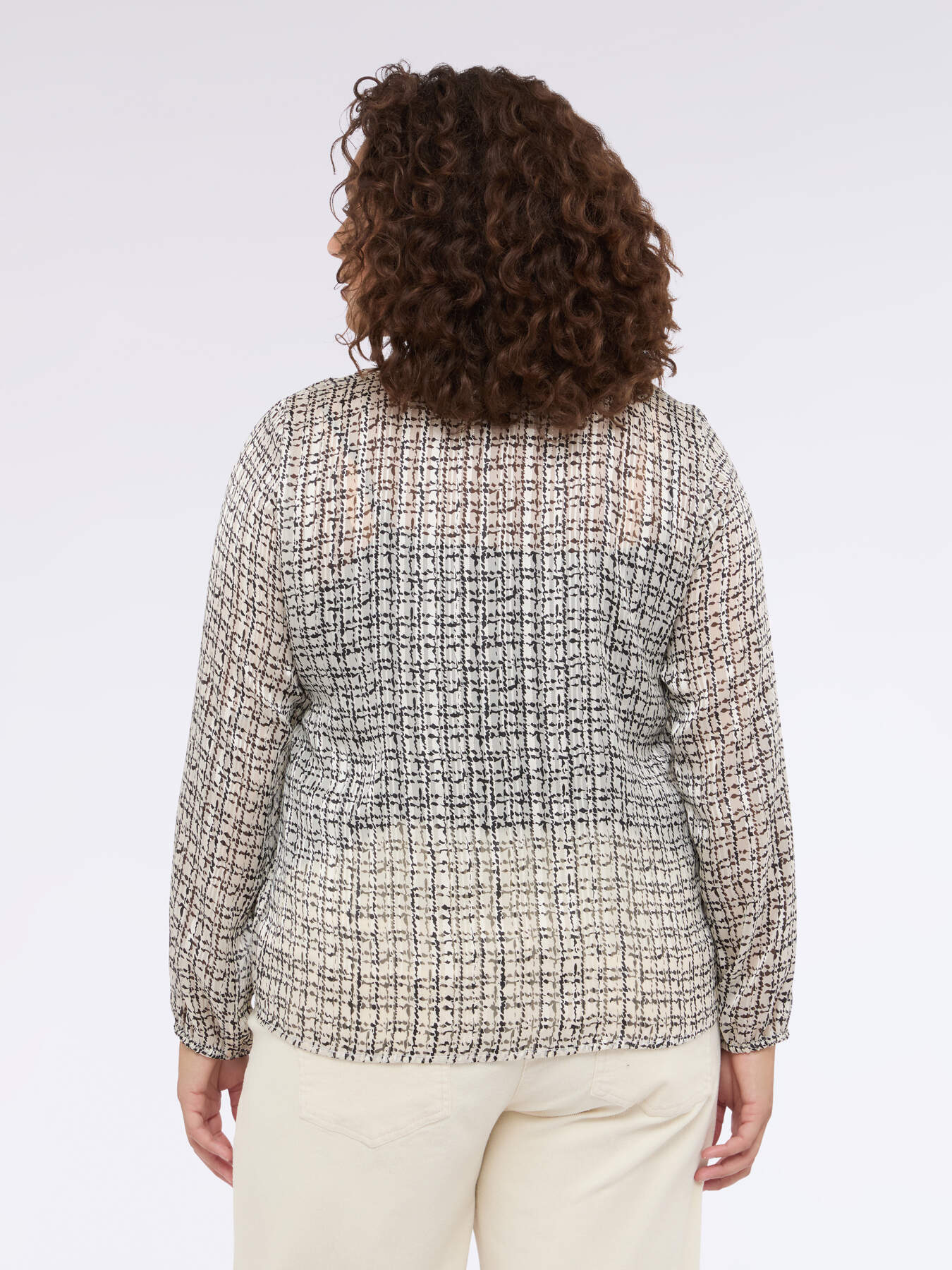 Printed blouse with cut-out detail image number 1