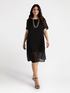 Straight dress with transparent inserts image number 2