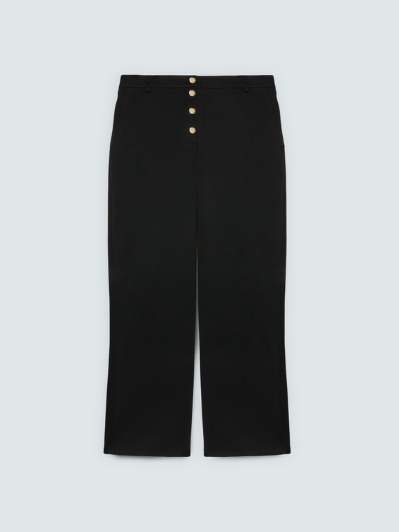 Wide Leg Hose aus Scuba-Stoff