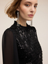 Blusa in georgette e ricamo di paillettes image number 2