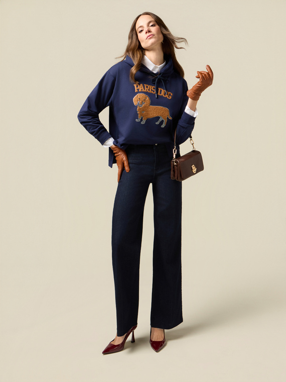 Blue rinse palazzo jeans