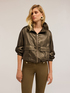 Coated fabric bomber jacket image number 3