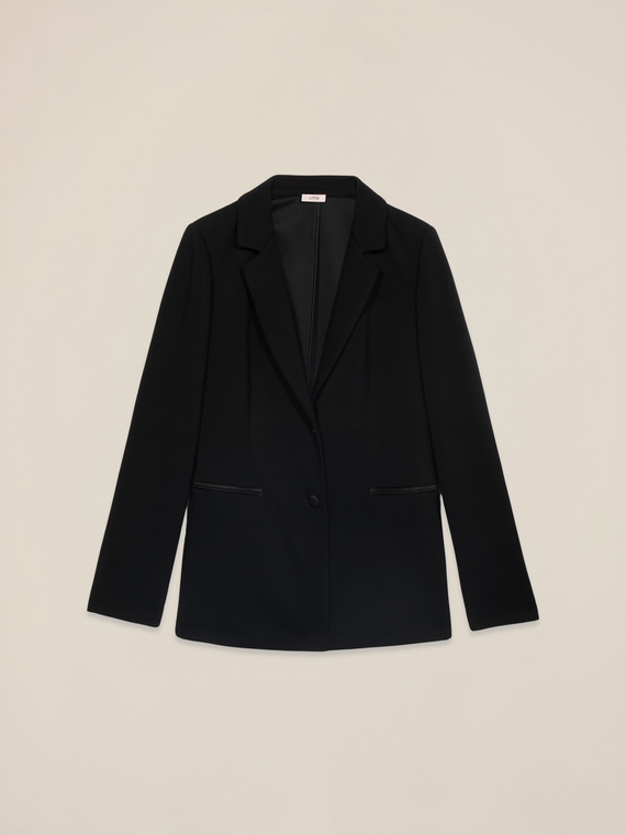 Blazer-style sweatshirt in scuba fabric