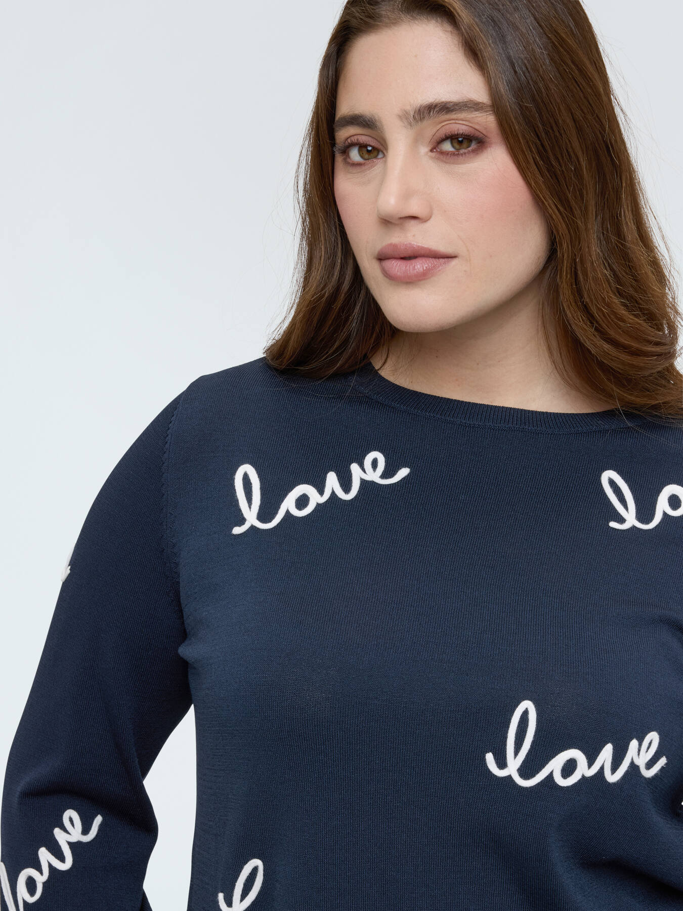 Maglia con ricamo love image number 3