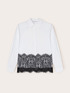 Camicia serafino con banda in pizzo image number 4