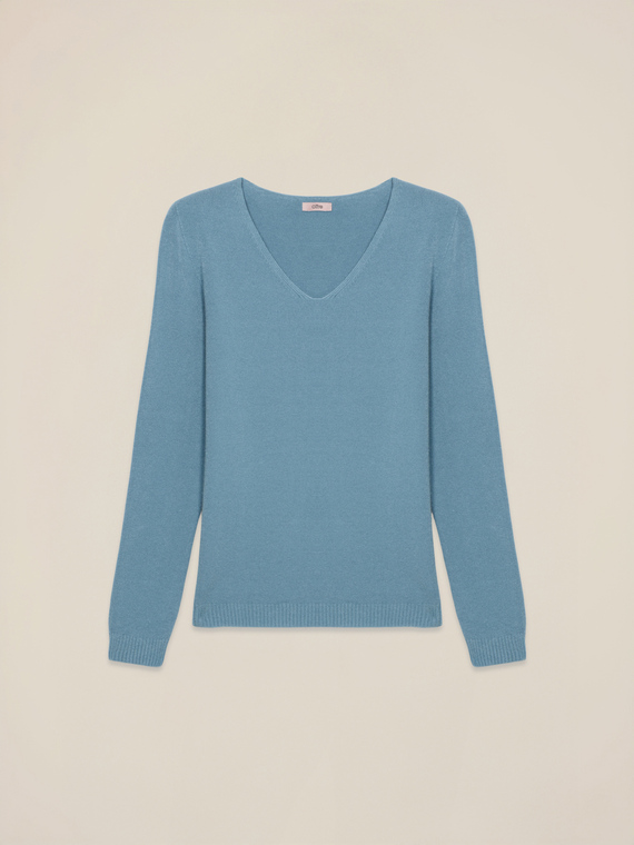 Maglia misto viscosa con scollo a V