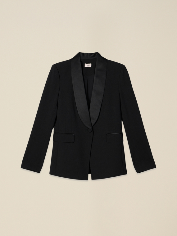 Blazer in tessuto cr&ecirc;pe
