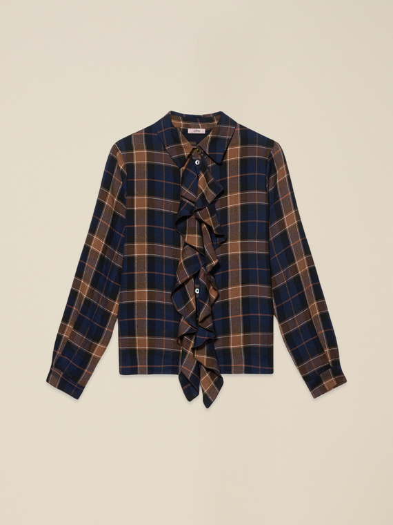 Camicia in flanella con volant