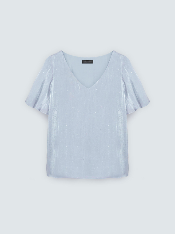 Blusa textura metalizada con puntos de luz