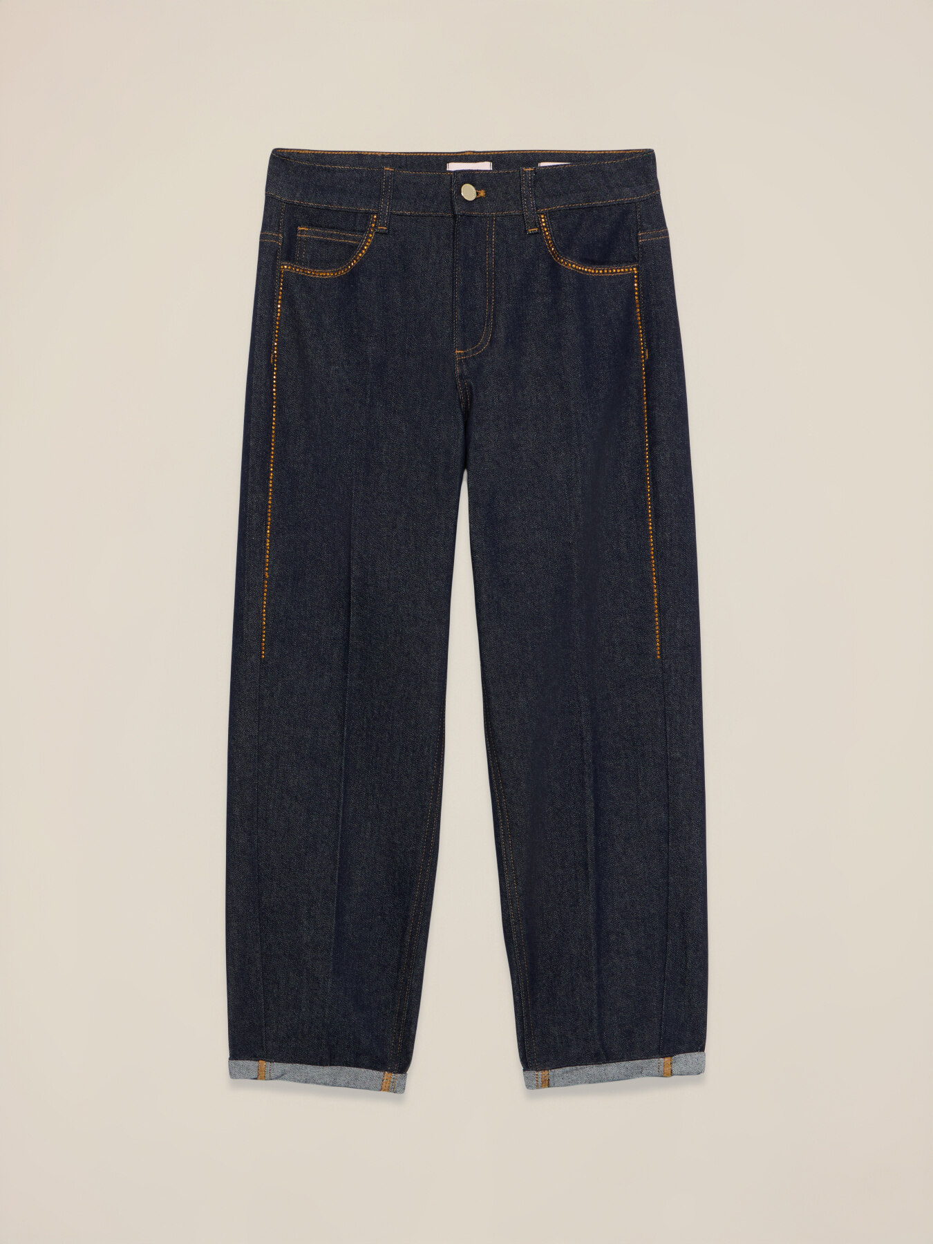 Jeans boyslim con strass image number 4