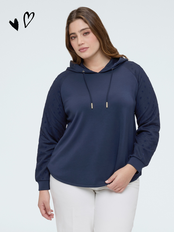 Hoodie with heart-shaped sleeves