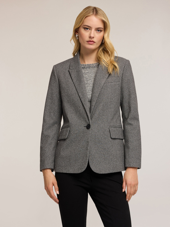 Blazer structuré teint en fil