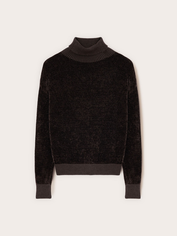 Pull col roul&eacute; en chenille