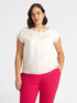 Blouse with ombré-effect embroidered neckline image number 0