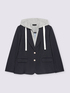 Nadelstreifenblazer mit Sweatshirt-Kapuze image number 5