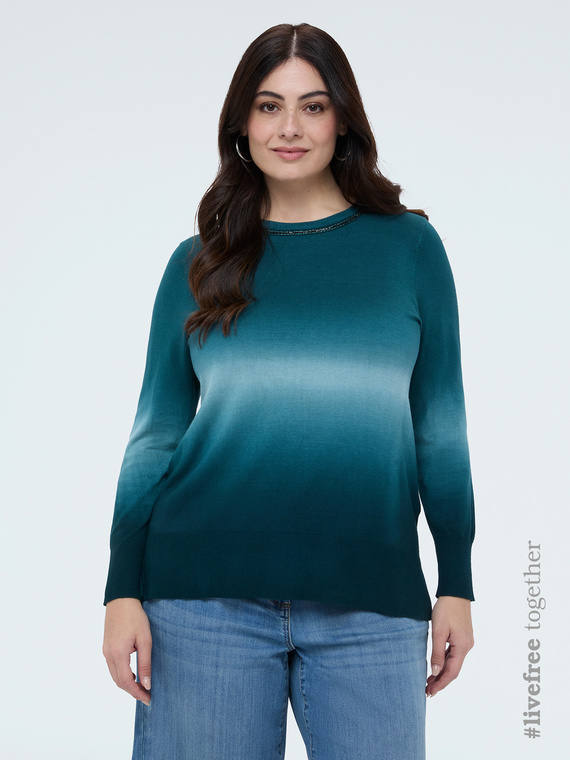 Rundhals-Pullover mit Farbverlauf