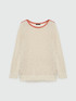 Maglia traforata con bordo a contrasto image number 4