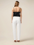 Cotton chinos with floral embroidery image number 1