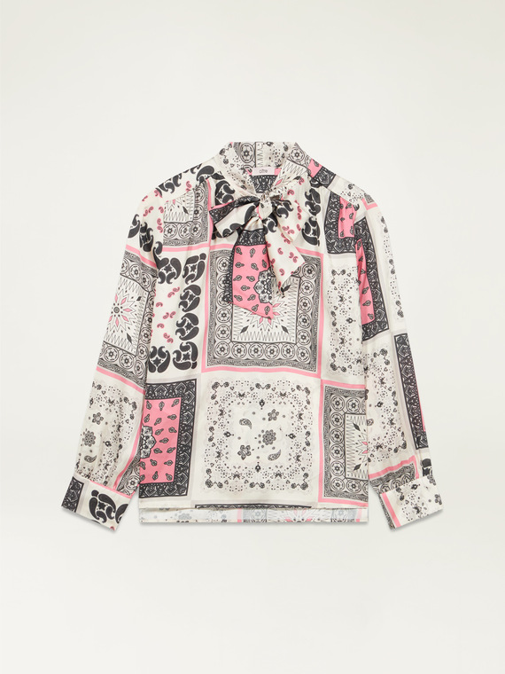 Patterned satin blouse