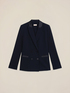 Double-breasted blazer with covered buttons image number 1