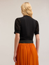 T-shirt with keyhole and broderie anglaise sleeves image number 1